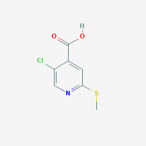 molecular formula C7H6ClNO2S B14881277 5-Chloro-2-(methylthio)isonicotinic acid 