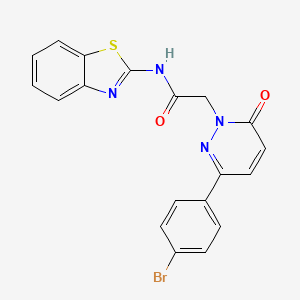 molecular formula C19H13BrN4O2S B14881282 N-(benzo[d]thiazol-2-yl)-2-(3-(4-bromophenyl)-6-oxopyridazin-1(6H)-yl)acetamide 