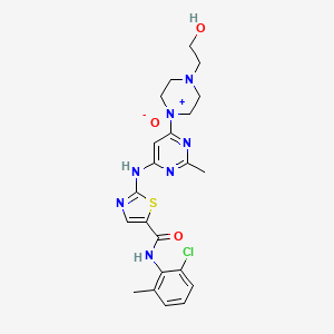 molecular formula C22H26ClN7O3S B14882053 1-(6-((5-((2-Chloro-6-methylphenyl)carbamoyl)thiazol-2-yl)amino)-2-methylpyrimidin-4-yl)-4-(2-hydroxyethyl)piperazine 1-oxide 