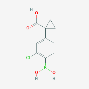molecular formula C10H10BClO4 B1488208 1-[3-Chloro-4-(dihydroxyboranyl)phenyl]cyclopropane-1-carboxylic acid CAS No. 1628507-88-9