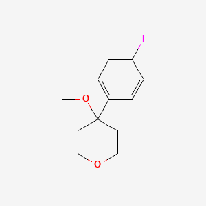 molecular formula C12H15IO2 B1488212 tetrahydro-4-(4-iodophenyl)-4-methoxy-2H-pyran CAS No. 894399-72-5