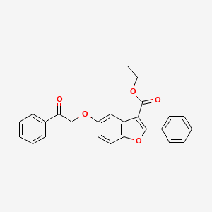 molecular formula C25H20O5 B14882446 Ethyl 5-(2-oxo-2-phenylethoxy)-2-phenyl-1-benzofuran-3-carboxylate 