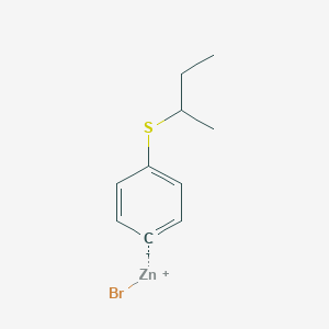 molecular formula C10H13BrSZn B14882464 4-sec-ButylthiophenylZinc bromide 
