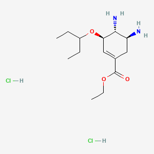 molecular formula C14H28Cl2N2O3 B14882560 Ethyl (3R,4R,5S)-4,5-diamino-3-(pentan-3-yloxy)cyclohex-1-ene-1-carboxylate dihydrochloride 