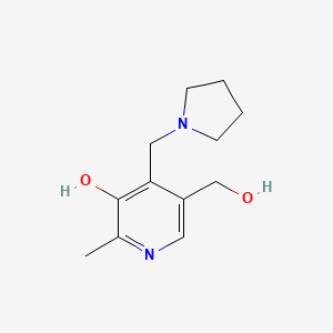 molecular formula C12H18N2O2 B1488261 5-(Hydroxymethyl)-2-methyl-4-(pyrrolidin-1-ylmethyl)pyridin-3-ol CAS No. 1603362-92-0