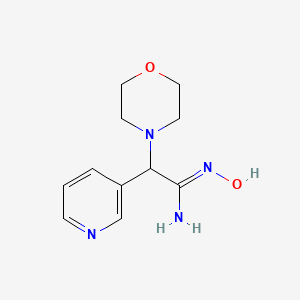 molecular formula C11H16N4O2 B14882677 (Z)-N'-hydroxy-2-morpholino-2-(pyridin-3-yl)acetimidamide 