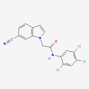 molecular formula C17H10Cl3N3O B14882702 2-(6-cyano-1H-indol-1-yl)-N-(2,4,5-trichlorophenyl)acetamide 