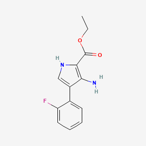 molecular formula C13H13FN2O2 B14882941 ethyl 3-amino-4-(2-fluorophenyl)-1H-pyrrole-2-carboxylate 