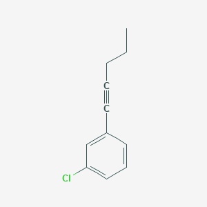 molecular formula C11H11Cl B14883010 1-Chloro-3-pent-1-ynyl-benzene 