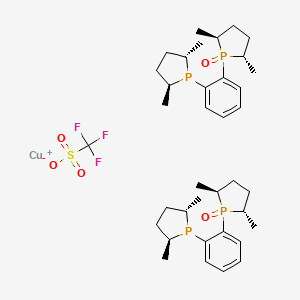 molecular formula C37H56CuF3O5P4S B14883065 Bis{[1-(2S,5S)-2,5-dimethylphospholanyl]-[2-(2S,5S)-2,5-dimethylphospholanyl-1-oxide]benzene}copper(I) trifluoromethanesulfonate 