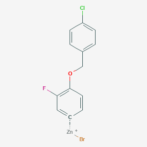 molecular formula C13H9BrClFOZn B14883082 4-(4'-ChlorobenZyloxy)-3-fluorophenylZinc bromide 