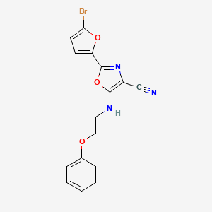 molecular formula C16H12BrN3O3 B14883101 2-(5-Bromofuran-2-yl)-5-((2-phenoxyethyl)amino)oxazole-4-carbonitrile 