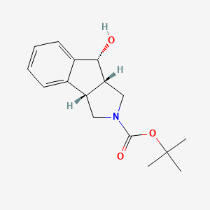 molecular formula C16H21NO3 B14883167 tert-Butyl (3aS,8R,8aS)-8-hydroxy-3,3a,8,8a-tetrahydroindeno[1,2-c]pyrrole-2(1H)-carboxylate 