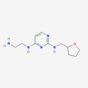 molecular formula C11H19N5O B14883280 N4-(2-aminoethyl)-N2-((tetrahydrofuran-2-yl)methyl)pyrimidine-2,4-diamine 