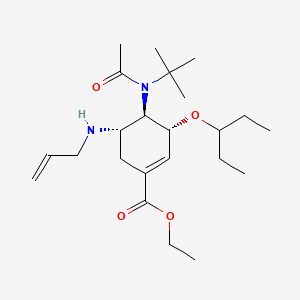 molecular formula C23H40N2O4 B14883286 Ethyl (3R,4R,5S)-5-(allylamino)-4-(N-(tert-butyl)acetamido)-3-(pentan-3-yloxy)cyclohex-1-ene-1-carboxylate 