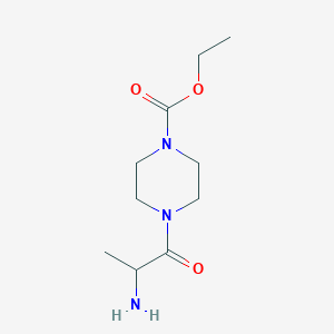 molecular formula C10H19N3O3 B1488345 Ethyl 4-(2-aminopropanoyl)piperazine-1-carboxylate CAS No. 1218730-07-4