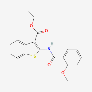 molecular formula C19H17NO4S B14883453 Ethyl 2-(2-methoxybenzamido)benzo[b]thiophene-3-carboxylate 