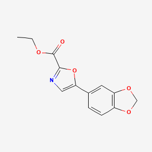 molecular formula C13H11NO5 B1488353 Ethyl 5-(benzo[d][1,3]dioxol-5-yl)oxazole-2-carboxylate CAS No. 668972-83-6
