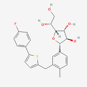 molecular formula C24H25FO5S B14884087 (2R,3R,4R,5S)-2-((R)-1,2-Dihydroxyethyl)-5-(3-((5-(4-fluorophenyl)thiophen-2-yl)methyl)-4-methylphenyl)tetrahydrofuran-3,4-diol 