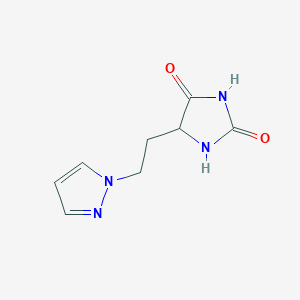molecular formula C8H10N4O2 B14884403 5-(2-(1H-pyrazol-1-yl)ethyl)imidazolidine-2,4-dione 