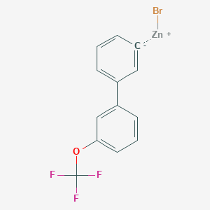 molecular formula C13H8BrF3OZn B14884483 3-[3-(Trifluoromethoxy)phenyl]phenylZinc bromide 