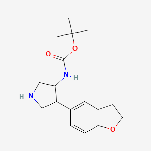 molecular formula C17H24N2O3 B1488475 Tert-butyl (4-(2,3-dihydrobenzofuran-5-yl)pyrrolidin-3-yl)carbamate CAS No. 2098008-81-0