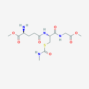 molecular formula C14H24N4O7S B148853 Glycine, N-(N-L-gamma-glutamyl-S-((methylamino)carbonyl)-L-cysteinyl)-, dimethyl ester CAS No. 125974-22-3