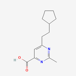 molecular formula C13H18N2O2 B14885559 6-(2-Cyclopentylethyl)-2-methylpyrimidine-4-carboxylic acid 