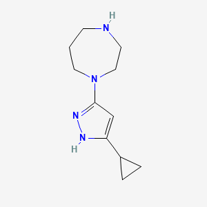 molecular formula C11H18N4 B1488570 1-(5-Cyclopropyl-1H-pyrazol-3-yl)-1,4-diazepane CAS No. 1706579-99-8