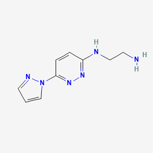 molecular formula C9H12N6 B1488597 N1-(6-(1H-pyrazol-1-yl)pyridazin-3-yl)ethane-1,2-diamine CAS No. 1706441-01-1