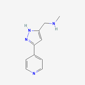 molecular formula C10H12N4 B1488662 N-methyl-1-(3-(pyridin-4-yl)-1H-pyrazol-5-yl)methanamine CAS No. 1340483-40-0
