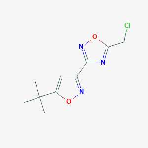 molecular formula C10H12ClN3O2 B1488736 3-(5-(Tert-butyl)isoxazol-3-yl)-5-(chloromethyl)-1,2,4-oxadiazole CAS No. 2090294-29-2