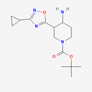 molecular formula C15H24N4O3 B1488840 Tert-butyl 4-amino-3-(3-cyclopropyl-1,2,4-oxadiazol-5-yl)piperidine-1-carboxylate CAS No. 2098082-18-7