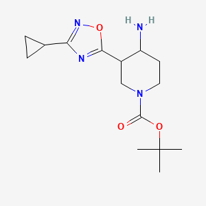 Tert-butyl 4-amino-3-(3-cyclopropyl-1,2,4-oxadiazol-5-yl)piperidine-1-carboxylate