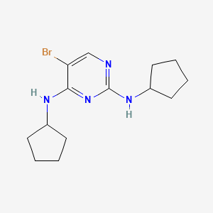 molecular formula C14H21BrN4 B14888720 5-Bromo-N2,N4-dicyclopentylpyrimidine-2,4-diamine 
