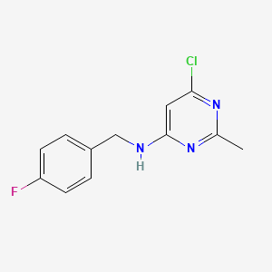 molecular formula C12H11ClFN3 B1488910 6-chloro-N-(4-fluorobenzyl)-2-methylpyrimidin-4-amine CAS No. 1111698-06-6