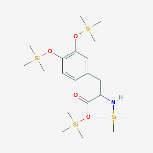 molecular formula C21H43NO4Si4 B148906 Trimethylsilyl 3-[3,4-bis(trimethylsilyloxy)phenyl]-2-(trimethylsilylamino)propanoate CAS No. 136655-95-3