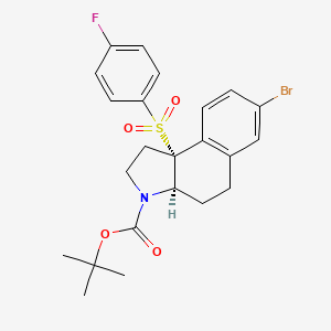 molecular formula C23H25BrFNO4S B14890713 tert-Butyl (3aR,9bR)-7-bromo-9b-((4-fluorophenyl)sulfonyl)-1,2,3a,4,5,9b-hexahydro-3H-benzo[e]indole-3-carboxylate 