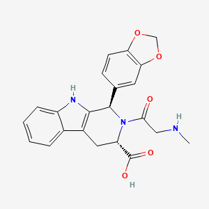 molecular formula C22H21N3O5 B14891197 (1R,3S)-1-(Benzo[d][1,3]dioxol-5-yl)-2-(2-(methylamino)acetyl)-2,3,4,9-tetrahydro-1H-pyrido[3,4-b]indole-3-carboxylic acid 