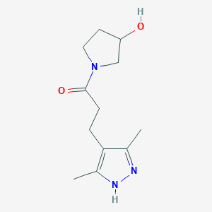 3-(3,5-dimethyl-1H-pyrazol-4-yl)-1-(3-hydroxypyrrolidin-1-yl)propan-1-one