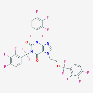 molecular formula C28H11F15N4O3 B148926 N1,N3-Bis(pentafluorobenzyl)-N7-(2-(pentafluorobenzyloxy)ethyl)xanthine CAS No. 126565-13-7