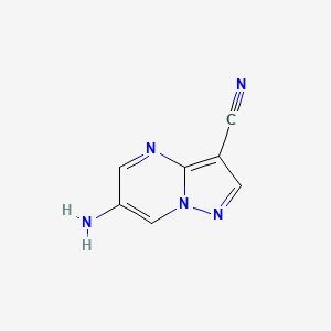 molecular formula C7H5N5 B1489287 6-Aminopyrazolo[1,5-a]pyrimidine-3-carbonitrile CAS No. 1784122-07-1