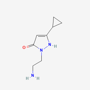 molecular formula C8H13N3O B1489293 1-(2-aminoethyl)-3-cyclopropyl-1H-pyrazol-5-ol CAS No. 2092816-45-8