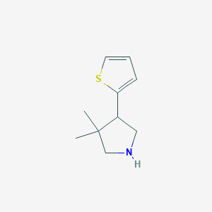 molecular formula C10H15NS B1489295 3,3-Dimethyl-4-(thiophen-2-yl)pyrrolidine CAS No. 1781738-77-9