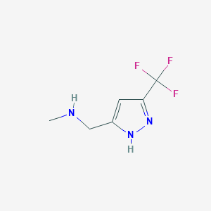molecular formula C6H8F3N3 B1489305 N-methyl-1-(3-(trifluoromethyl)-1H-pyrazol-5-yl)methanamine CAS No. 1361003-57-7