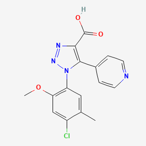 molecular formula C16H13ClN4O3 B1489325 1-(4-chloro-2-methoxy-5-methylphenyl)-5-(pyridin-4-yl)-1H-1,2,3-triazole-4-carboxylic acid CAS No. 1351809-47-6