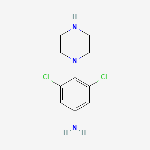 molecular formula C10H13Cl2N3 B1489330 3,5-Dichloro-4-piperazin-1-ylaniline CAS No. 153204-83-2