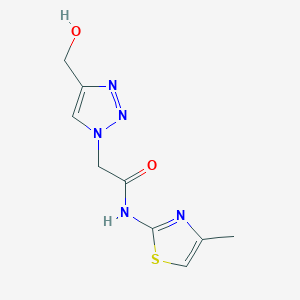 molecular formula C9H11N5O2S B1489333 2-[4-(hydroxymethyl)-1H-1,2,3-triazol-1-yl]-N-(4-methyl-1,3-thiazol-2-yl)acetamide CAS No. 1271700-03-8