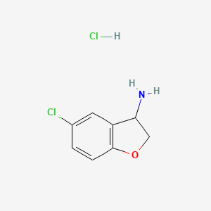 molecular formula C8H9Cl2NO B1489343 5-Chloro-2,3-dihydrobenzofuran-3-amine hydrochloride CAS No. 669-45-4