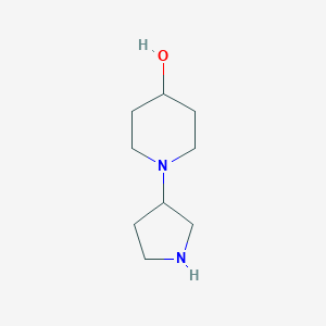 molecular formula C9H18N2O B1489344 1-Pyrrolidin-3-ylpiperidin-4-ol CAS No. 1220023-45-9
